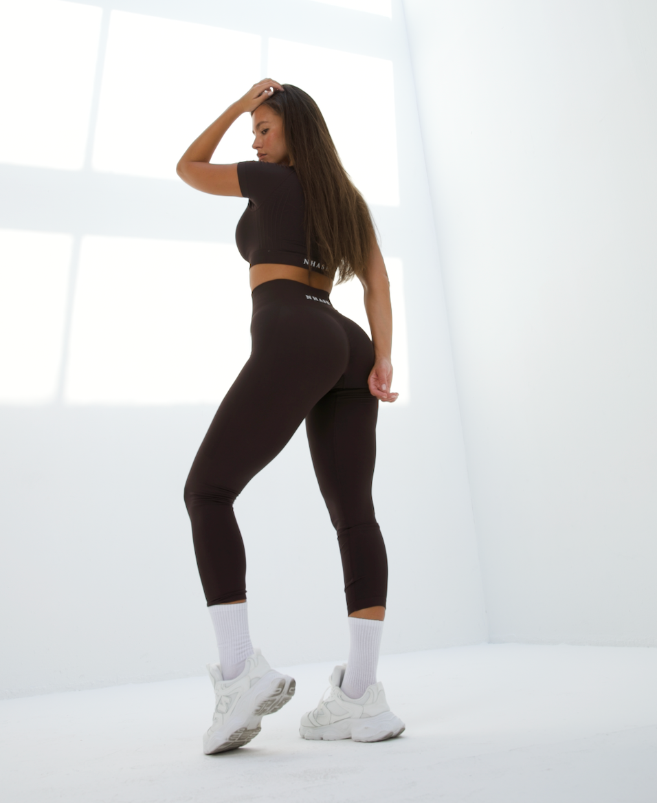 Seamless Scrunch Leggings - Brown - NHASR