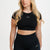 Seamless Short Sleeve Crop Top - Black